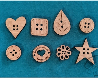 Botones de madera personalizados, botones de madera, botones artesanales
