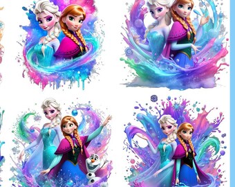 Frozen Mega Bundle–70 PNG Elsa  Anna Olaf Sublimation Pack | Transparent Background, Digital Download