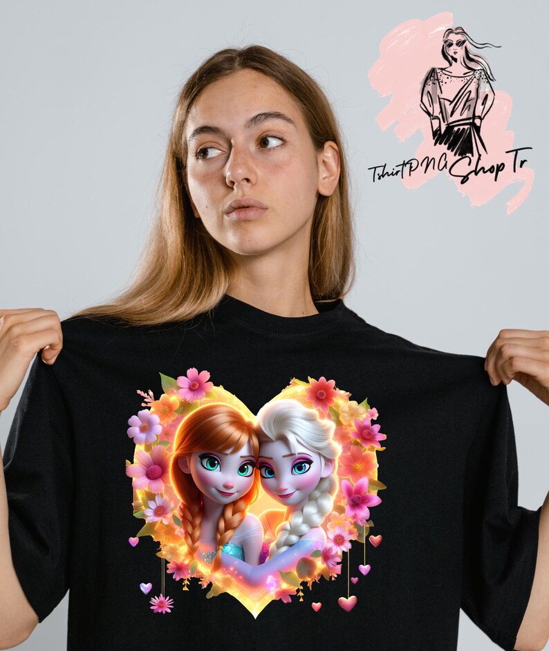 Elsa and Anna Watercolor PNG: Splash Digital Design (digital Download ...