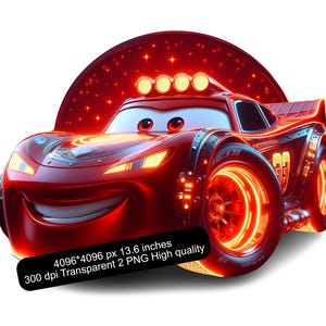 Lightning McQueen Watercolor Splash PNG: Sublimation Design (Digital Download)