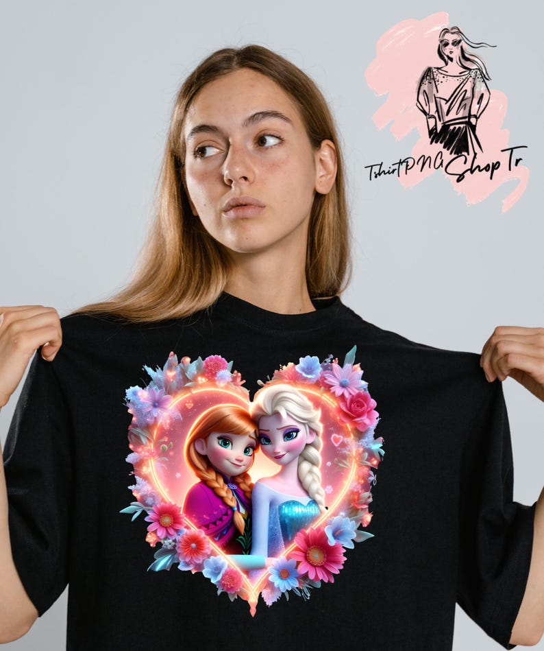 Elsa and Anna Watercolor PNG: Splash Art, Sublimation Design (digital ...