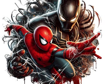 Spiderman Watercolor Splash 3 PNG: High-Resolution Clipart (Digital Download)