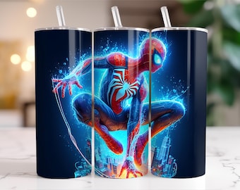 Opakowanie na kubek z motywem Spidermana: 20-uncjowy wzór sublimacyjny w formacie PNG (pobranie cyfrowe)