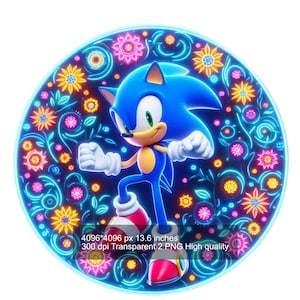 2 PNG Sonic the Hedgehog Splash and Watercolor Digital design PNG file for sublimation - High Resolution -Instant Digital PNG Download