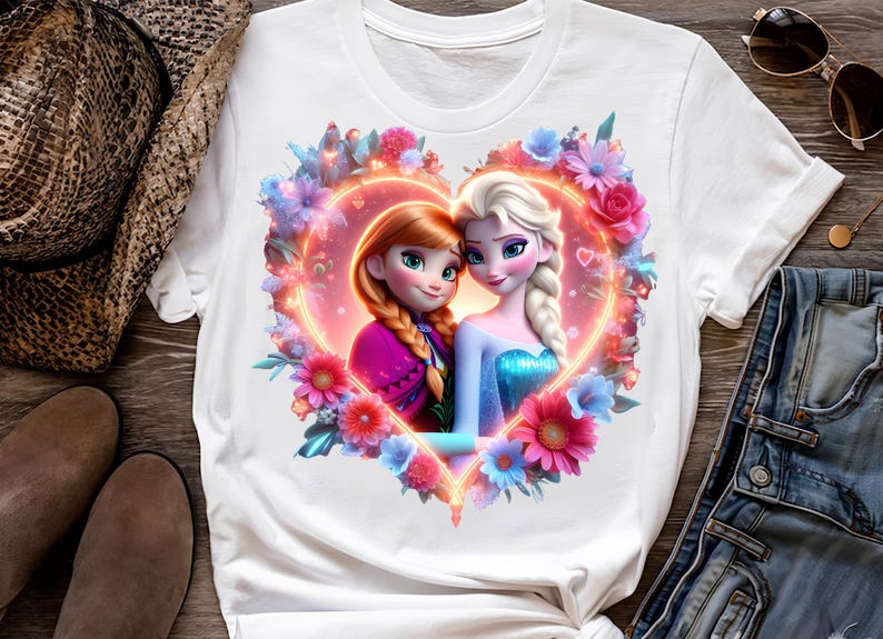 Elsa and Anna Watercolor PNG: Splash Art, Sublimation Design (digital ...