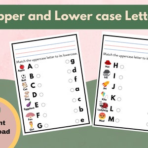 Upper and Lower ase Letter Match Activity