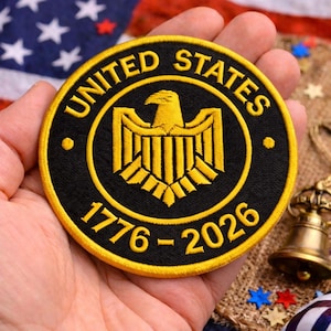 Patch aigle patriotique brodé personnalisé 1776 anniversaire badge circulaire vintage style USA fer sur applique