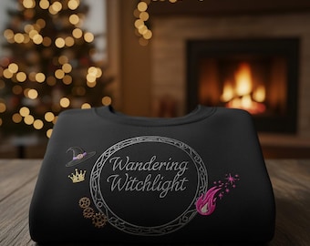 Wandering Witchlight Embroidered Sweatshirt – Fantasy Witchy Sweater – Cozy Cottagecore Gift – Mystic Aesthetic Embroidery