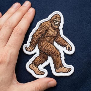 Custom Bigfoot Embroidered Patch Sasquatch Walking Cryptid Iron On Sew On Jacket Backpack Outdoor Adventure Gift