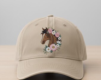 Horse Head Embroidery Baseball Hat for Horses Lover  display picture 2