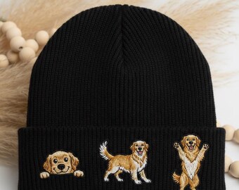 Warm and Cozy Golden Retriever Dog Beanie Hat - Perfect Ski  display picture 1