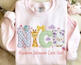 NICU Nurse Embroidered Sweatshirt, Nursing School Gift