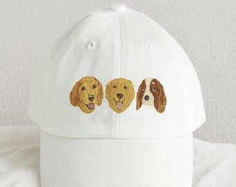 Custom Pet Embroidery Dog Face Hat with Personalized Portraits, Great Gift for Pet Owners