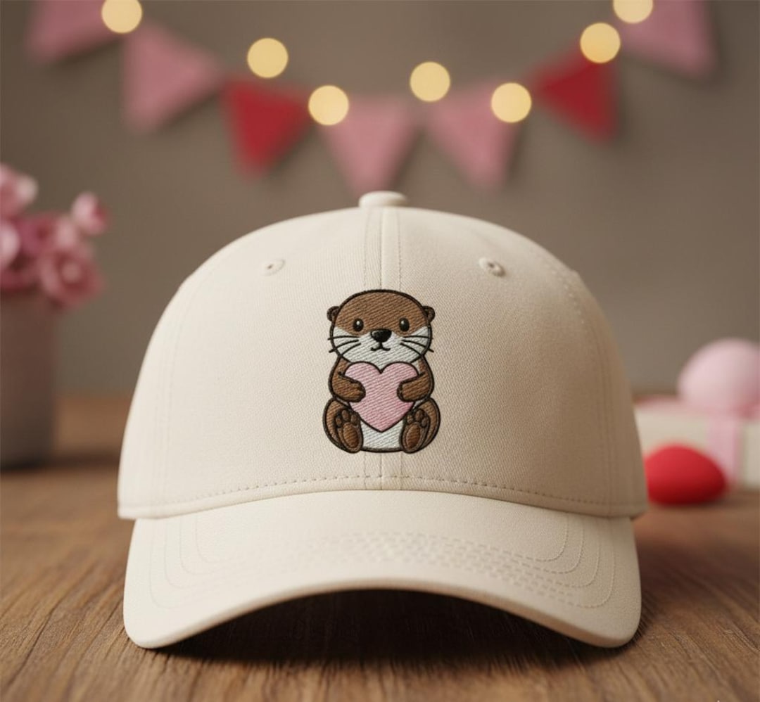 Custom Cute Otter Embroidered Dad Hat Kawaii Animal Cap Minimal ...