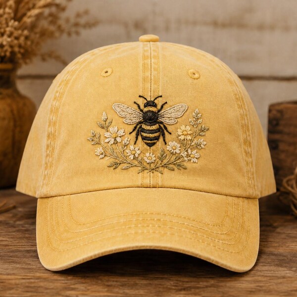 Embroidered Ball Cap Bee - Etsy