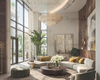 Biophilic Living Room Art: Modern Nature-Inspired Decor (4 Images)