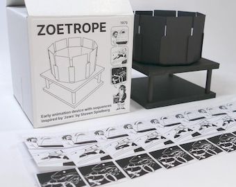 JAWS Zoetrope- early animation device with sequences inspired by the 1975 classic movie!