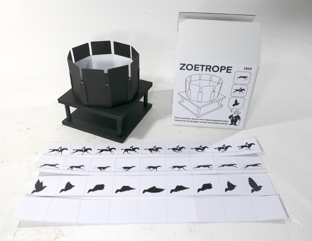 Zoetrope Animation Device With HORSE, DOG & BIRD Sequences Inspired by