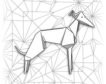 Origami dog greeting cards, single or pack of 5.