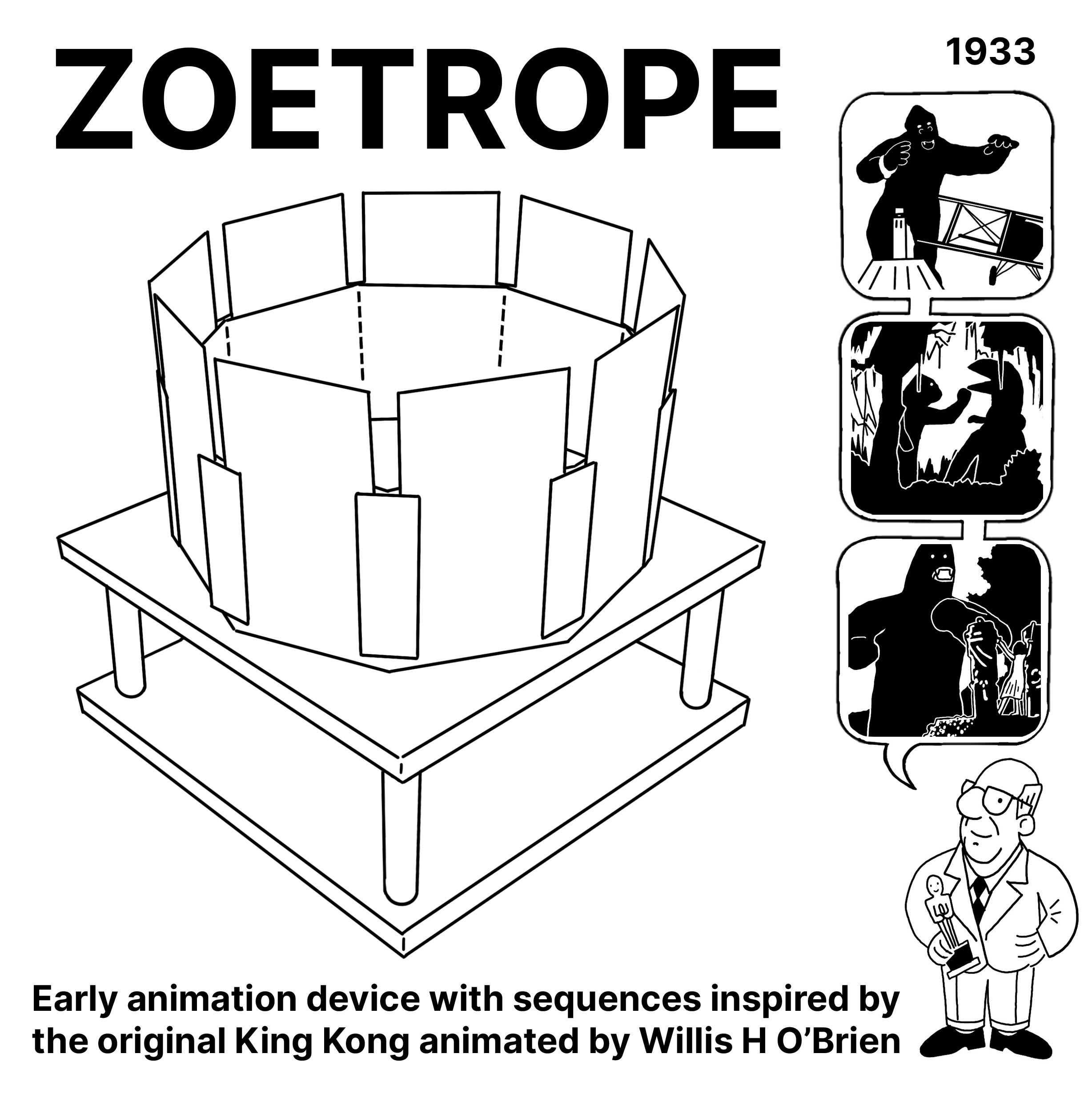 KING KONG Zoetrope- Early Animation Device With Sequences Inspired by ...