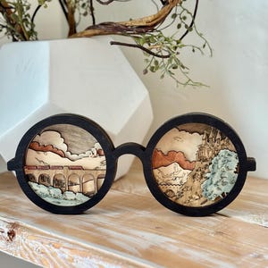 Zauberer Brille Dekoration- Holz Brille - Buch Dekoration-Zauberer Brille