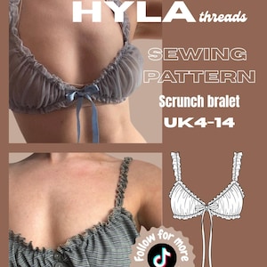 Sewing pattern for scrunched bralet