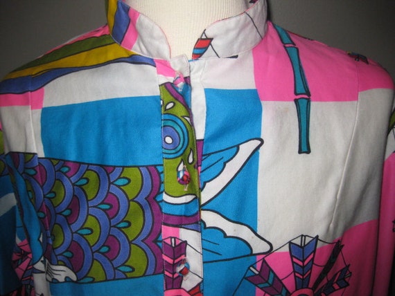 Vintage Tiki Design Hostess Tunic Shirtdress  - image 5