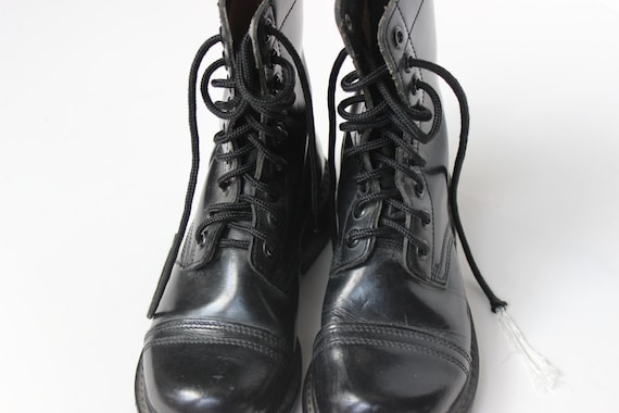 black army style boots