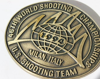 US Shooting Team Belt Buckle Milan Italy 46th World Shooting Championship