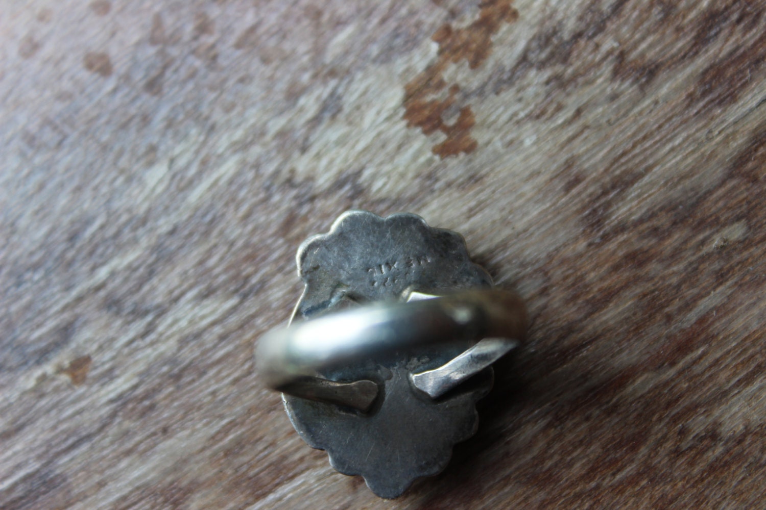 Vintage Old Pawn 925 Sterling Silver and Turquoise Ring Size 8 1/2