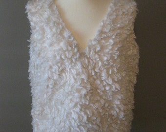 Rudi Gernreich Vintage Furry Vest Vintage Couture Vest Statement Piece Off White Holiday Party Outfit Unique Jackie O Designer