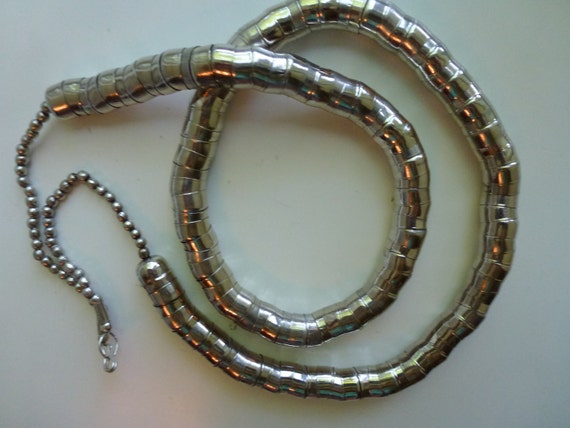 Vintage Silver Toned Serpentine Snake Long Neckla… - image 1