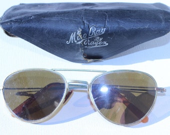 Vintage Miro Ray Aviators by Rayben Mirrored Brass Sunglasses