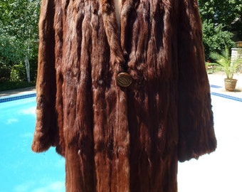 Vintage Fur Coat Long Made in Oakland California