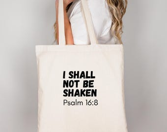Christian Canvas Tote Bag Christian Gift Bible Verse Tote Bag Scripture Psalm Tote Bag