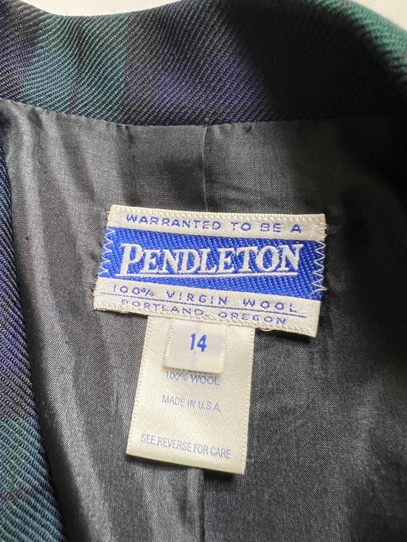 Pendleton Vintage Blazer Size 14 Tartan Plaid Woo… - image 3