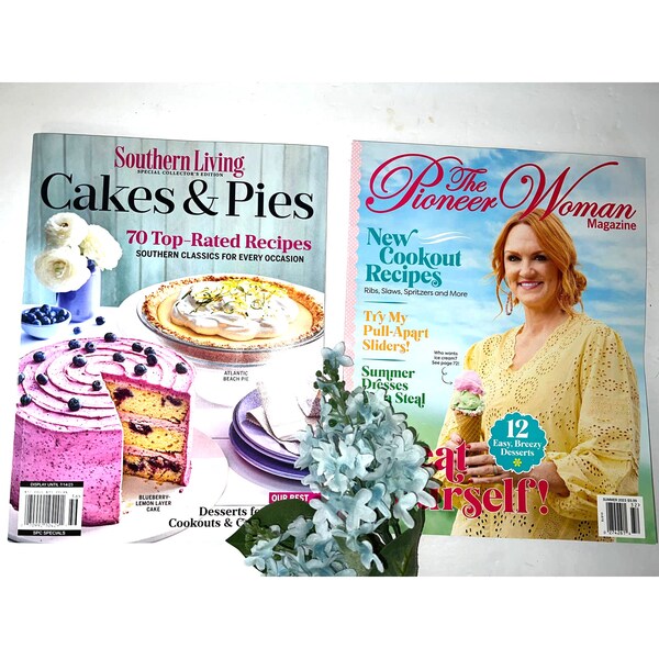 NEW Pioneer Woman LOT Southern Living Cakes & Pies Magazine Summer 2023 Recipes Desserts Parties Recipes Cookouts Entertaining Ree Drummond