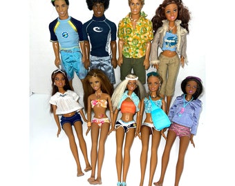 Barbie Big LOT Cali Girl Guy Ken Steven Lea Summer African American Beach Feet Y2K 2000's Horse Riding Club