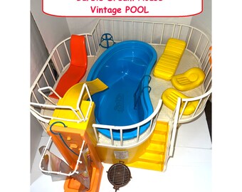 Summer Diorama Barbie LOT Vintage Dream House Big Pool Superstar Era Swim 80's Collector Mattel Playset