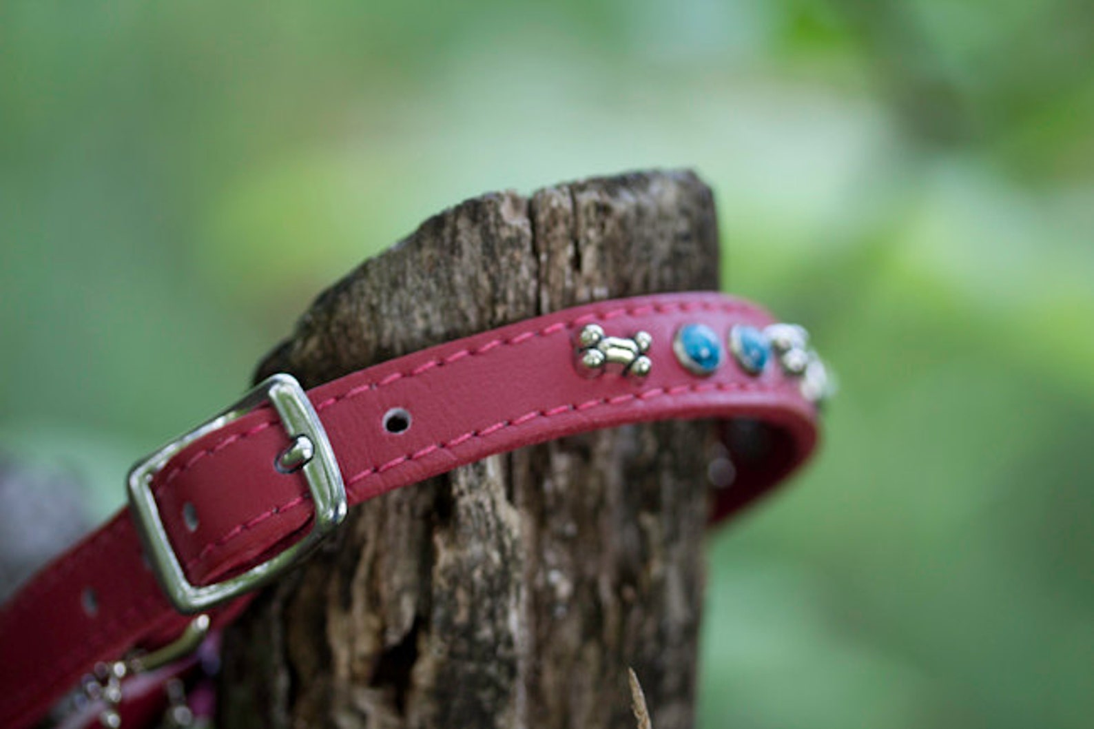 Red Leather Dog Collar Leather Collar Dog Gift Puppy Etsy Norway