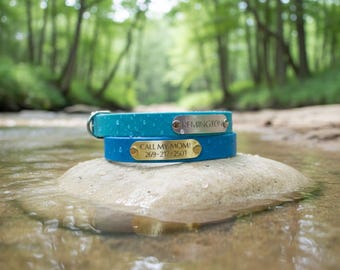 Waterproof Biothane Dog Collar with Engraved Nameplate - Stinkproof