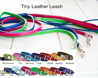 3/8" Leather Leash, Small Pet, Teacup Dog, Chihuahua