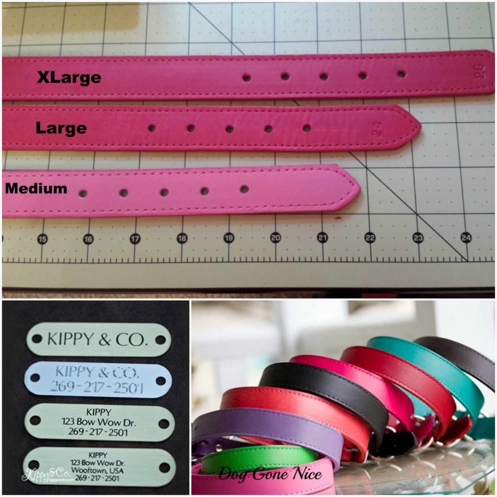 Personalized Leather Dog Collar Soft Pink Leather Collar Etsy