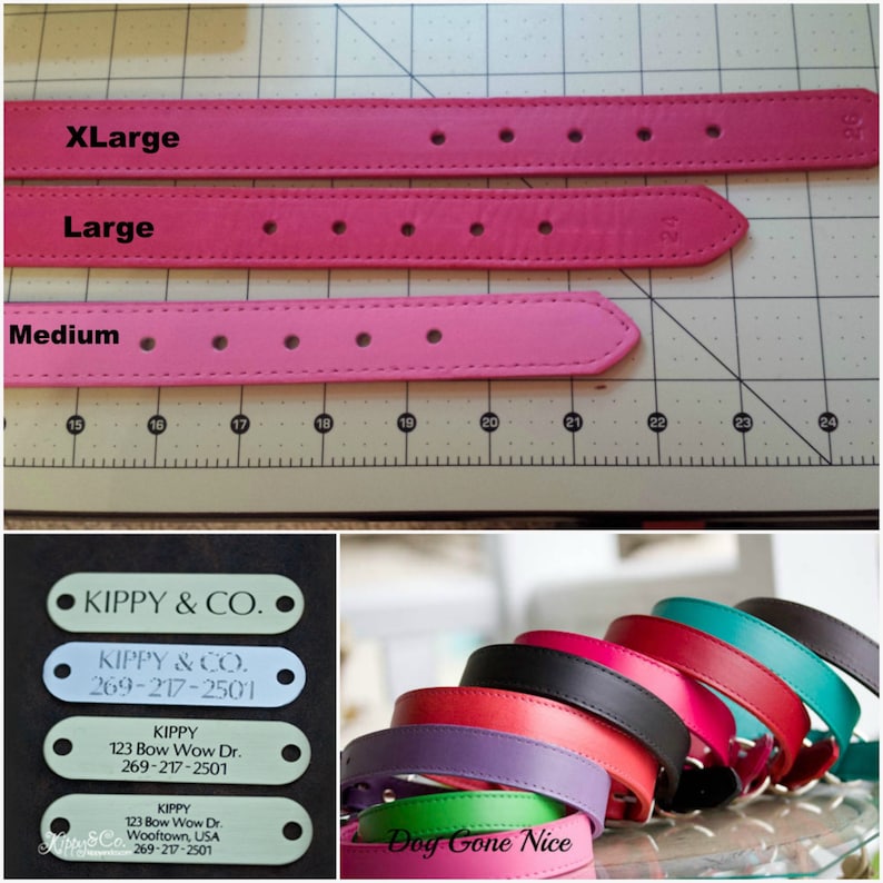 Personalized Leather Dog Collar BLUE Leather Collar Goat Etsy