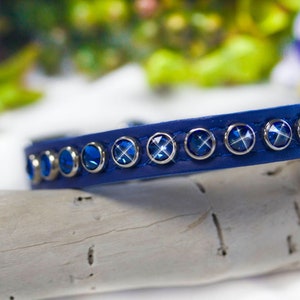 Crystal Dog Collar, Bling Dog Collar, 1/2 inch Collar, Bling Leather Dog Collar, Puppy Collar, Soft Leather Dog Collar with Crystals