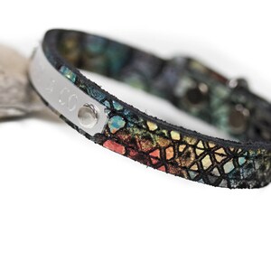 Personalized Suede Leather Dog Collar, Rainbow Leather Dog Collar, Custom leather collar, Holiday Gifts, Pet Gifts, Puppy Collar, Cat Collar