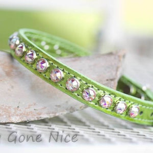 Crystal Dog Collar, Bling Dog Collar, Leather Crystal Dog Collar, Leather Dog Collar. Bling Leather Dog Collar, Metallic Leather Dog Collar