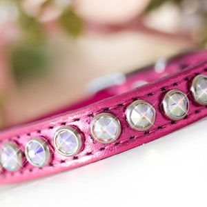 Dog Collar, Bling Dog Collar, Crystal Dog Collar, Leather Dog Collar. Sparkly Collar, Metallic Leather Dog Collar, Cat Collar, Thin Collar