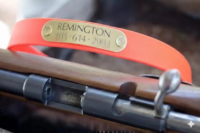 Blaze Orange Wasserdichtes Jagd-Hundehalsband - Personalisiertes Namensschild mit Gravur - Gut sichtbare Biothane - Handgefertigt in den USA - Geruchssicher Bild 3