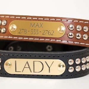 Engraved Leather Dog Collar, Personalized Dog Collar, Leather Collar, Personalized Collar, Puppy Collar, Leather Collar